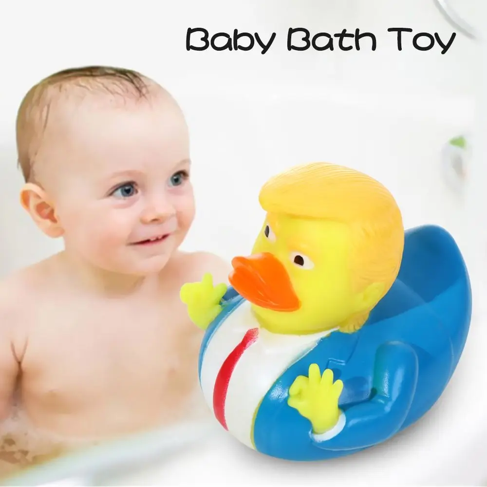 Suit Pattern Baby Bath Toy Cartoon Yellow Duck Shape US President Trump Duck - £10.65 GBP