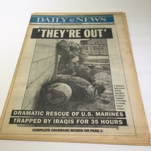NY Daily News:2/1/91, Dramatic Rescue of U.S Marines Trapped by Iraqis for 35Hrs - £15.24 GBP