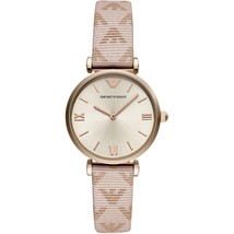 Emporio Armani AR11126 Pink leather Stainless Steel Ladies Watch - £154.92 GBP