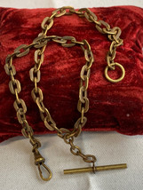 Vtg Pocket Watch Fob Vest Chain Fashion Jewelry 14.5&quot; Oval Cable Link Chain - £39.41 GBP