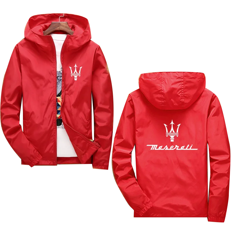 Sporting 2021 New Maserati Logo Printed Custom Made Solid Color Men Zipper Jacke - £37.02 GBP