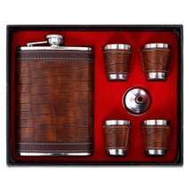 Leather Wrapped Stainless Steel Hip Flasks Whiskey Alcohol Pocket Drinks Holder - £26.24 GBP