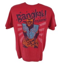 Bangkok Thailand Vintage Monkey Shirt Size M Slim Fit 50/50 Optima Red - $19.75