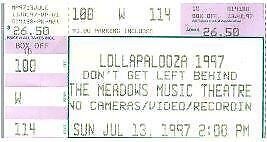 Vintage Lollapalooza Prodigy Orb Tool Ticket Stub July 13 1997 Hartford CT - £27.05 GBP