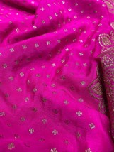 Banarsi Pure Georgette Crape Soft saree for women indian wedding silk sari - £159.49 GBP