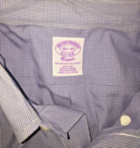 Brooks Brothers Shirt 16.5 - 33 Blue White Classic Non Iron Dress Button Up - £7.91 GBP