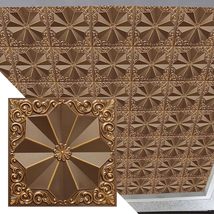 Dundee Deco Rustic Floral Antique Gold Glue Up or Lay in, PVC 3D Decorative Ceil - £15.44 GBP+