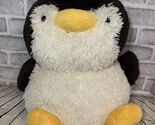 Color Rich large round soft plush penguin black white sitting yellow feet - $58.65