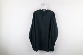 Vintage 90s LL Bean Mens XLT Distressed Blank Long Sleeve Henley T-Shirt Green - £38.25 GBP