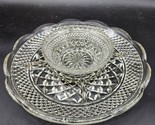 Anchor Hocking Vintage Divided Relish Cocktail Platter With MATCHING Sau... - $27.89