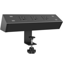 Desk Clamp Power Strip With Usb, Wide Spaced Desktop Power Outlet, Removable Und - £31.59 GBP