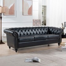 Quimper 3 Piece Configurable Living Room Set Upholstered in Black PU - £1,175.56 GBP