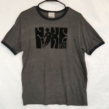 Nike Ringer T Shirt Gray Tag Velvet Velour Logo Just Do It Basketball VTG Sz M - £24.81 GBP