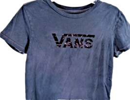 Vans T Shirt Girl Size Large Short Sleeve Gray Off the Wall - $12.75