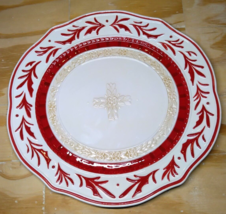 Fitz &amp; Floyd Town &amp; Country Red Plaid Embossed 13&quot; Round Serving Platter - £20.94 GBP