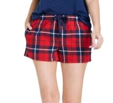 Stars Above Women's Small Flannel Red Plaid Sleep Lounge Shorts - $12.99