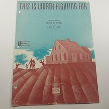 This is Worth Fighting For by Edgar De Lange Sheet Music 1942 War Bonds Ad - £5.46 GBP