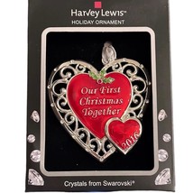 Christmas Ornament Heart Our First Christmas Together 2016 H Lewis w Swarovski - $14.49