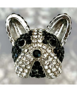 Funky Frenchie Brooch - Cute French Bulldog Pin with Shimmering Rhinestones - $201.10 MXN