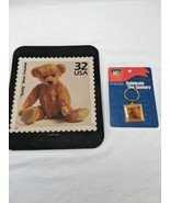 USPS 1996 Teddy Bear Created 32 USA Stamp Mousepad And Keychain - $43.29