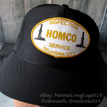 Vintage HOMCO Inspection Service Mesh Snapback Trucker Hat Cap Patch Oklahoma - £11.19 GBP
