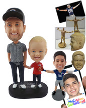 Personalized Bobblehead Dad And His Son Holding Hands - Parents &amp; Kids Dad &amp; Kid - £124.24 GBP