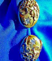 Earth mined Diamond Antique Cushion Deco Cuff links Solid 10k Gold ART N... - $35,874.25 MXN