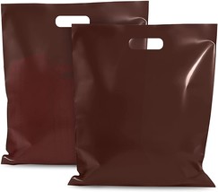 Brown Shopping Bags /w Die Cut Handle 25 Micron 15&quot; x 15&quot; - 1000/cs - £95.49 GBP