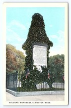 Postcard Soldiers&#39; Monument Lexington Massachusetts MA - £2.95 GBP