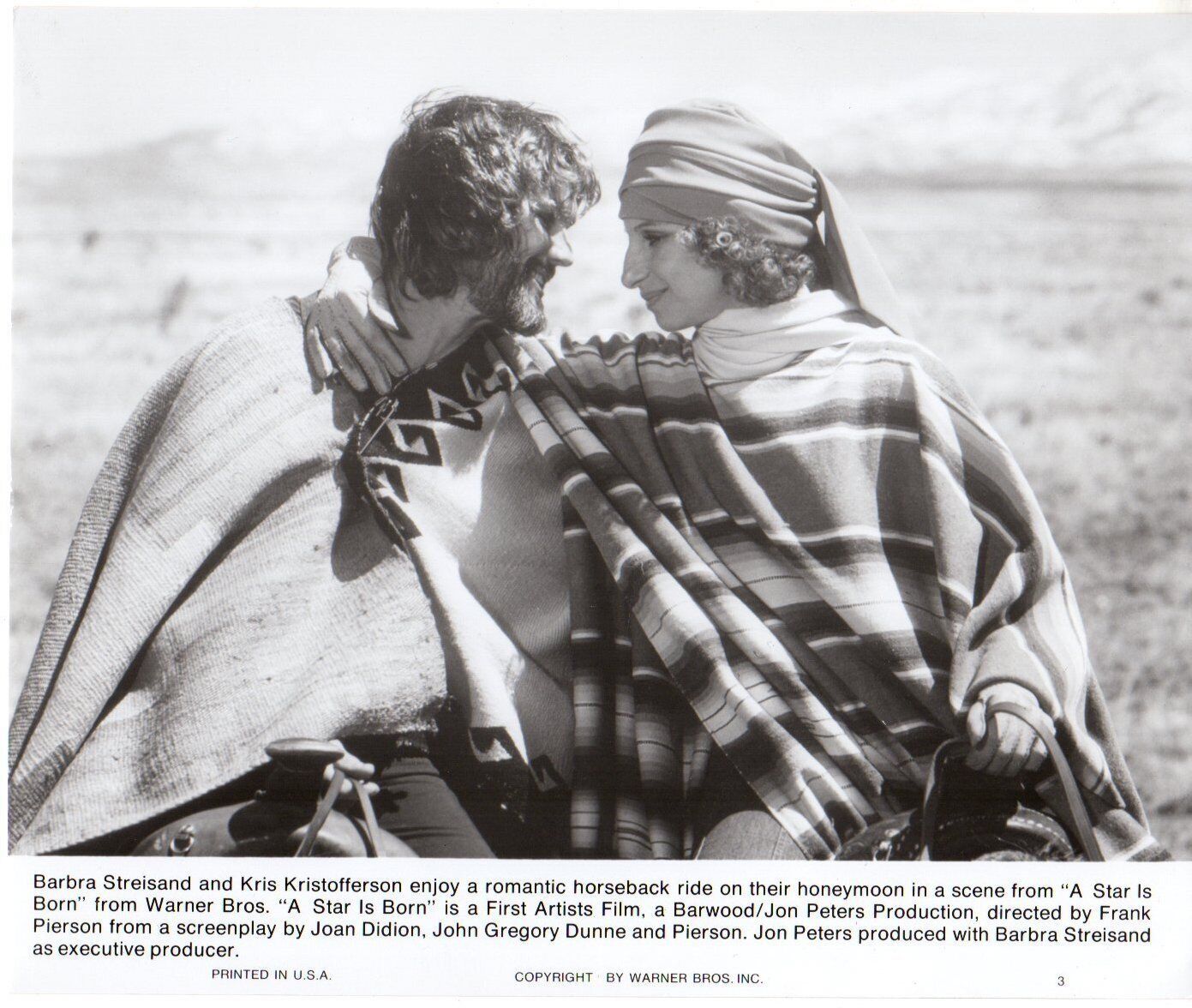 *A STAR IS BORN (1976) Streisand &amp; Kristofferson on Honeymoon Horseback ... - $35.00