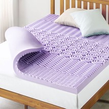 Mellow 3 Inch 5-Zone Memory Foam Mattress Topper, Soothing Lavender, Twin - £70.33 GBP