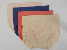 Carole Hochman 4 Pk Seamless Briefs Sz S Pink Blue Coral Sand Full Cover Nwot - £10.44 GBP