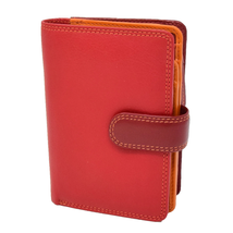 DR434 Women&#39;s Soft Leather Organiser Purse Red Multi - £31.76 GBP