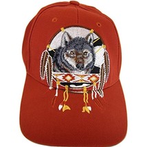 Native Pride Wolf Men&#39;s Adjustable Baseball Cap (S1-Red) - $14.95