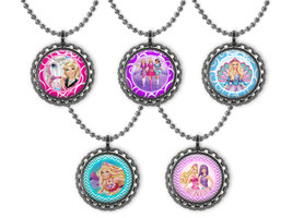 5 BARBIE Doll 3D Bottle Cap Necklace Party Favors | Barbie Party | Doll Party - $10.95