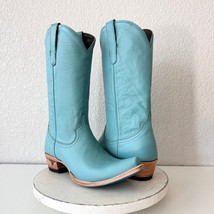 Lane EMMA JANE Turquoise Cowboy Boots Ladies Sz 11 Leather Western Snip Toe Tall - £115.98 GBP