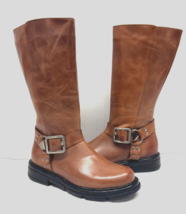 MIZ MOOZ TALL BOOTS SIDE ZIP BUCKLE 37EU BRANDY / 7US NEW # Z-78 - €69,25 EUR