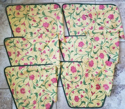 6 Fabric Placemats Place Mats and Matching Napkins, Pink Flowers FREE SHIPPING - £18.32 GBP