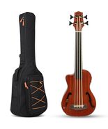 Left-handedFretless Bass Ukulele UBass Baritone 30&#39;&#39; Mahogany F-Holes EQ... - €174,90 EUR
