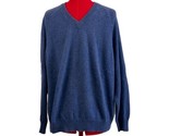 Paolo Mondo 100% Cashmere Mens XL Sweater V-Neck Blue Long Sleeve EUC - $29.65
