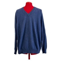 Paolo Mondo 100% Cashmere Mens XL Sweater V-Neck Blue Long Sleeve EUC - £23.19 GBP