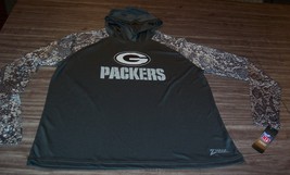 Green Bay Packers Nfl Football Long Sleeve Hooded Jersey Shirt Zubaz Small New - $34.65