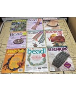9 Bead &amp; Button Beadwork Jewelry Crafts Magazine Mixed Lot Beading Beadw... - $368.22 MXN