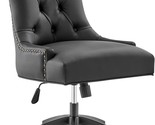 Modway Regent Swivel Office Chair In Black With Tufting Made Of Vegan Le... - $231.93