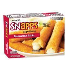 Snapps Frozen Appetizers Mozzarella Cheese Sticks, 5 oz Cardboard Box - $5.99