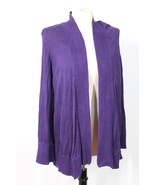 Chico&#39;s 2 L Purple 100% Silk Knit Open Front Cardigan Sweater - £16.40 GBP