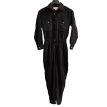 Vintage Havana Jumpsuit Womens S Black Corduroy Button Down Tapered Leg ... - $30.34