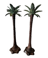 Pair Of Vintage Brass Metal Palm tree Candlestick Holders - $33.34 CAD