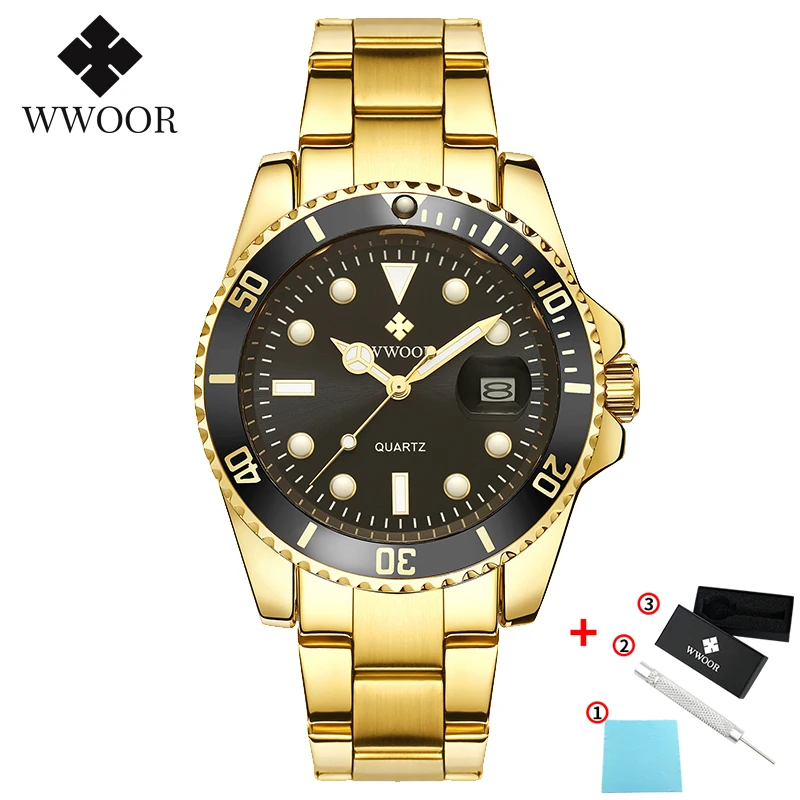 Men Watches  Luxury Analog Quartz Watch For Men Gold Black Sport Dive Watch Wate - £28.54 GBP