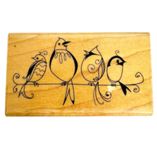 Inkadinkado 4 Birds On Branch Quail Cardinal Finch Rubber Stamp 98413K Pen Draw - £11.98 GBP
